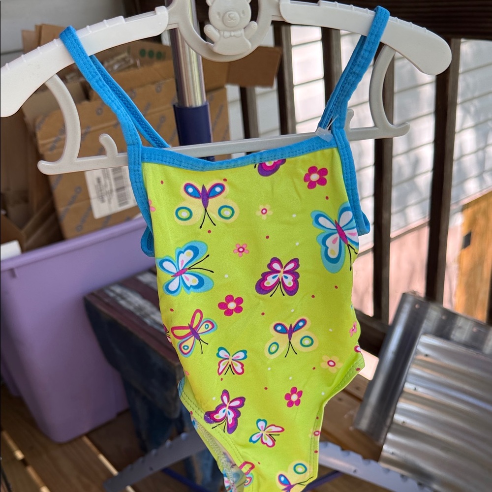 Max Gray Infant Girl Bright Butterfly One-Piece Swimsuit - 12-18 mo.